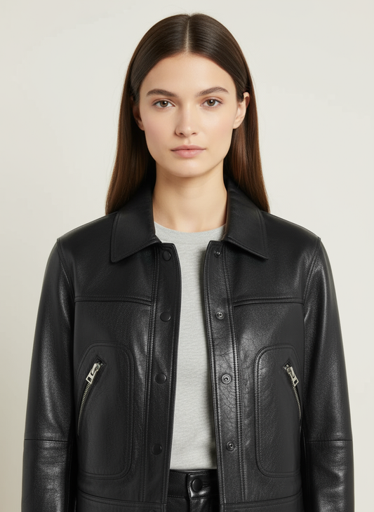 Textured Leather Jacket