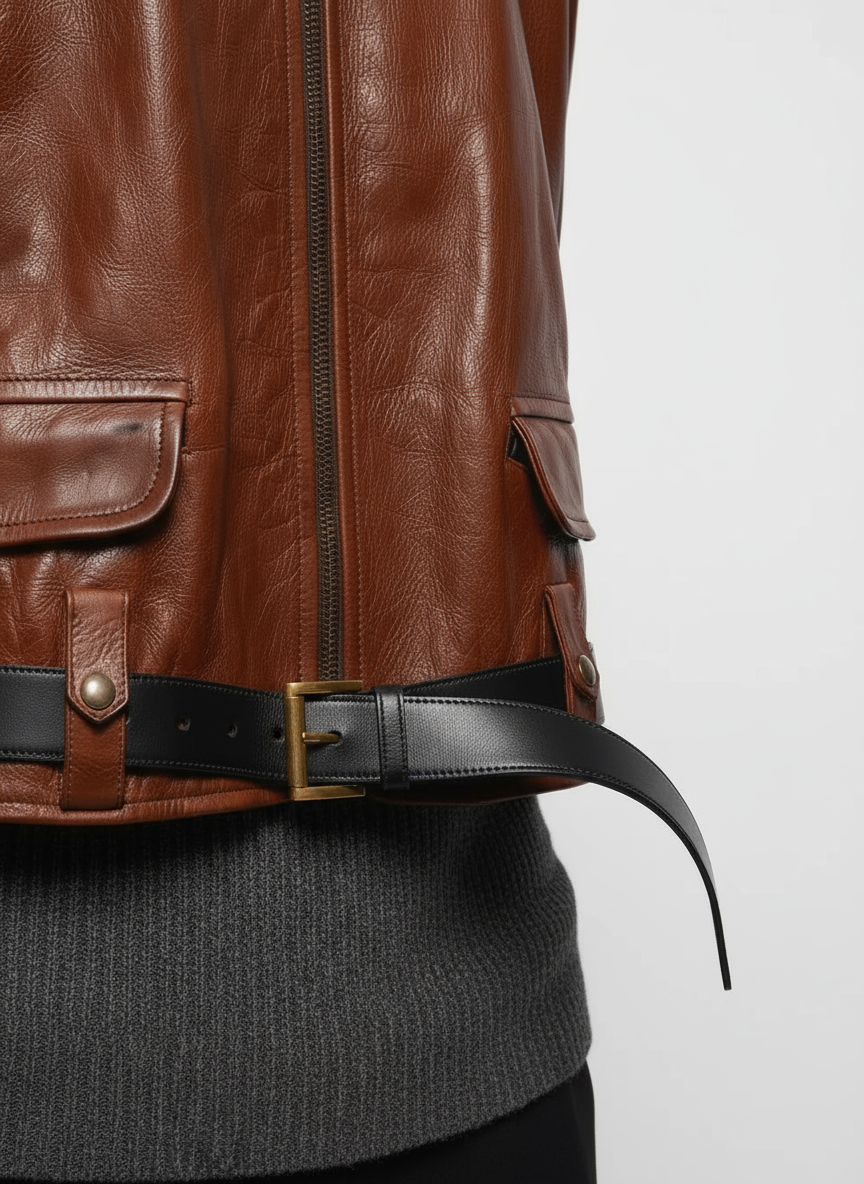 Belted Leather Jacket