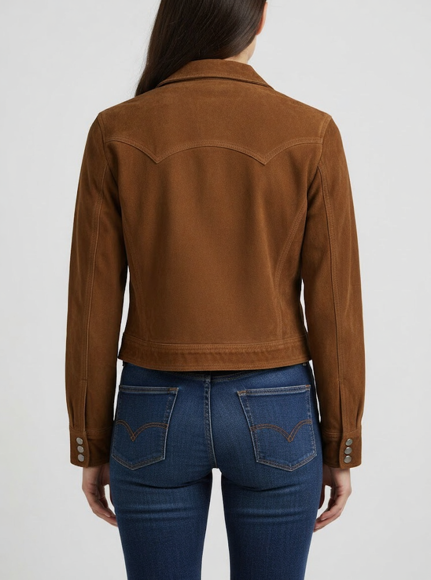 Rust Brown Cropped Suede