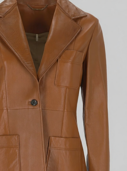 Women's Cognac Brown Blazer