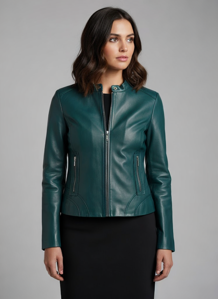 Elegant Teal Green Leather