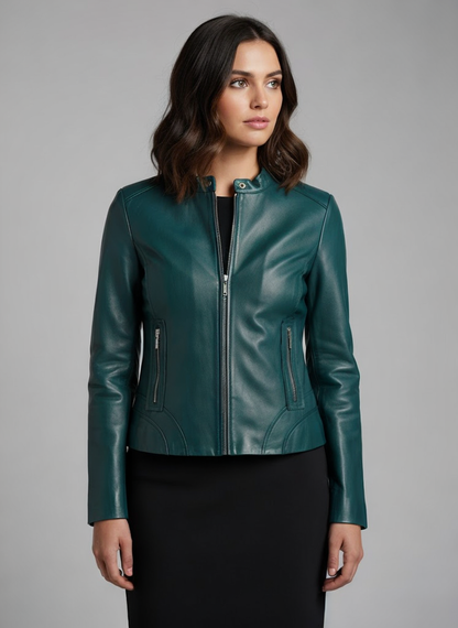 Elegant Teal Green Leather