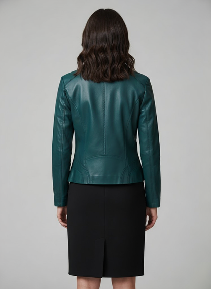 Elegant Teal Green Leather