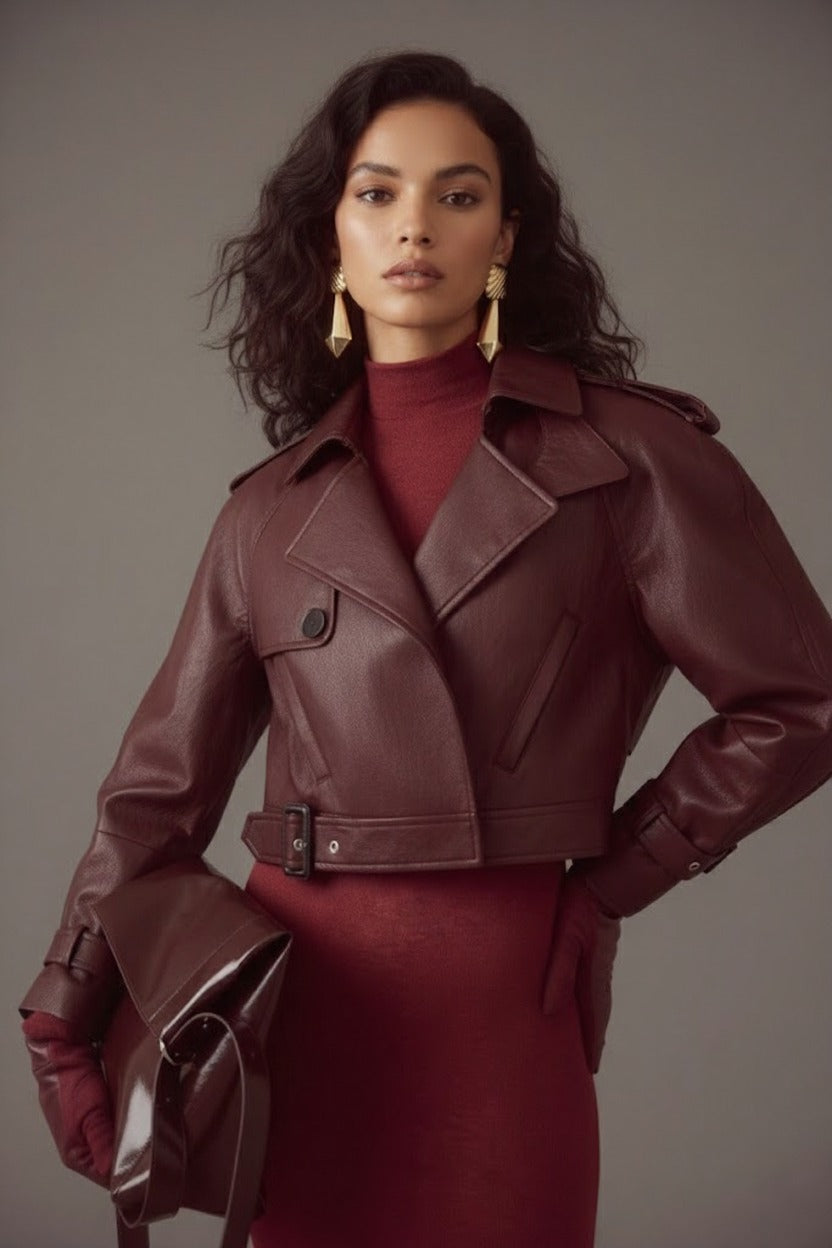 Cherry Red Faux Leather