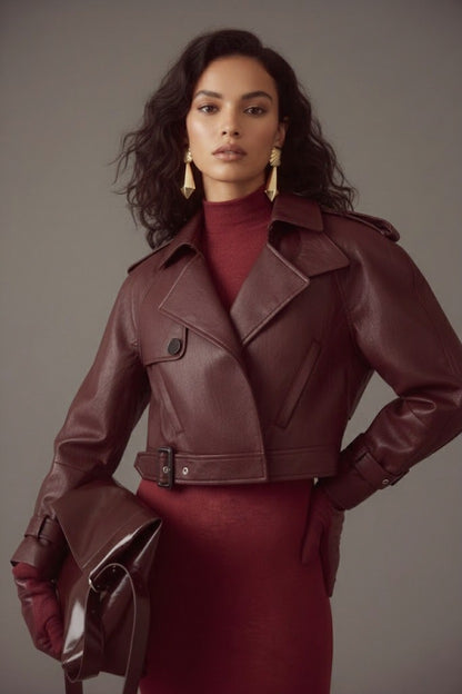 Cherry Red Faux Leather