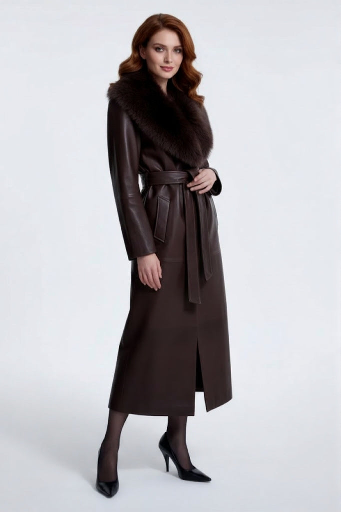 Chocolate Brown Belted Coat