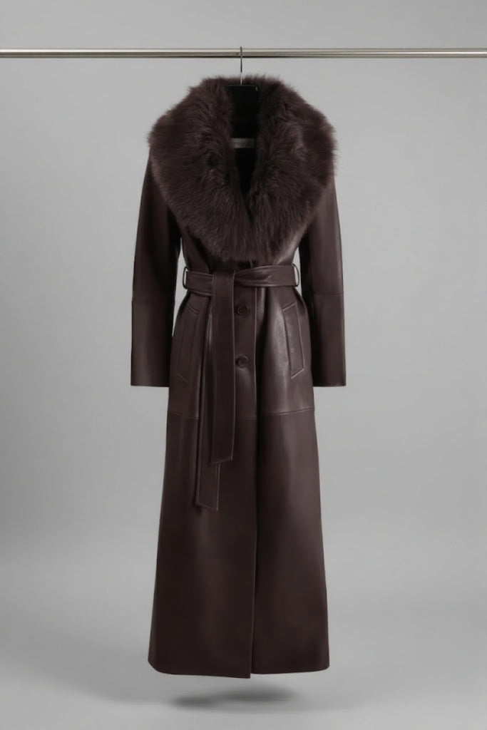 Chocolate Brown Belted Coat