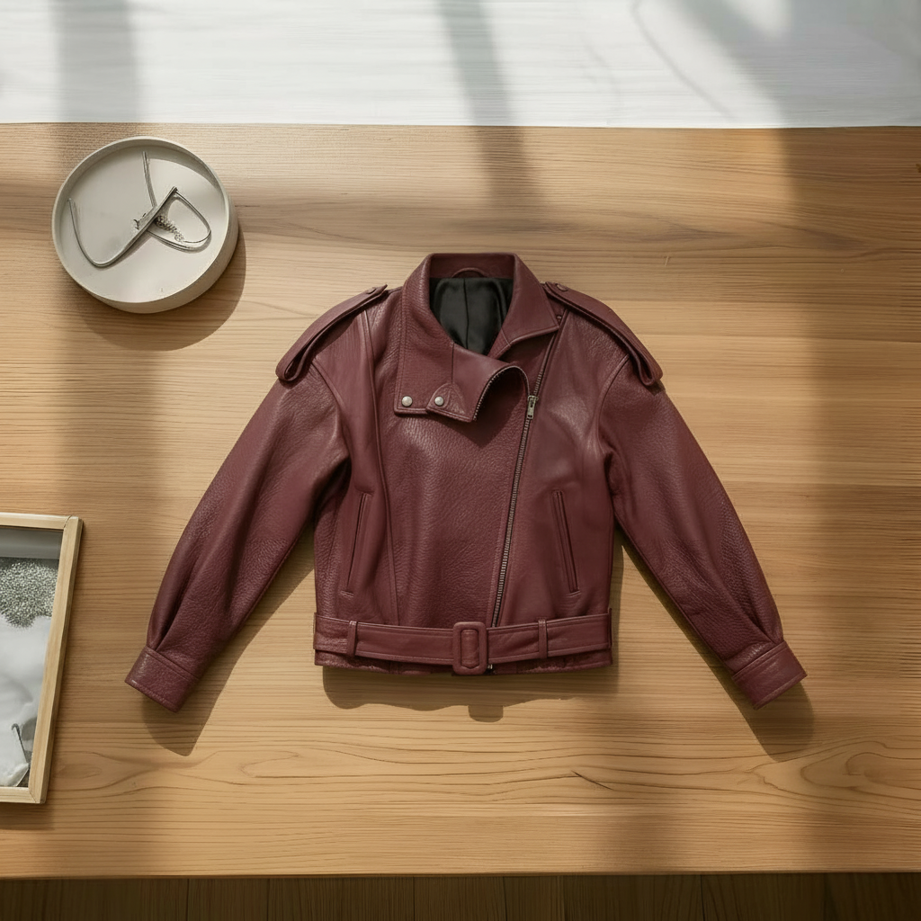 Burgundy Grain Jacket