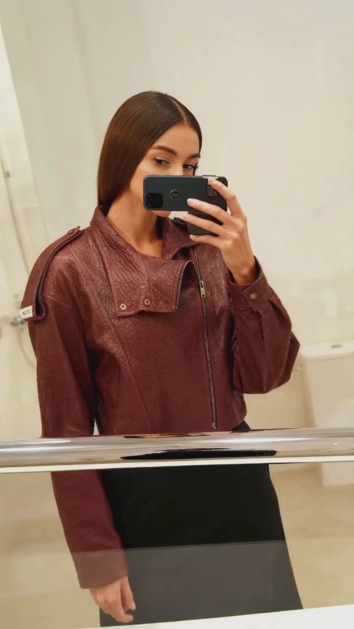 Burgundy Grain Jacket