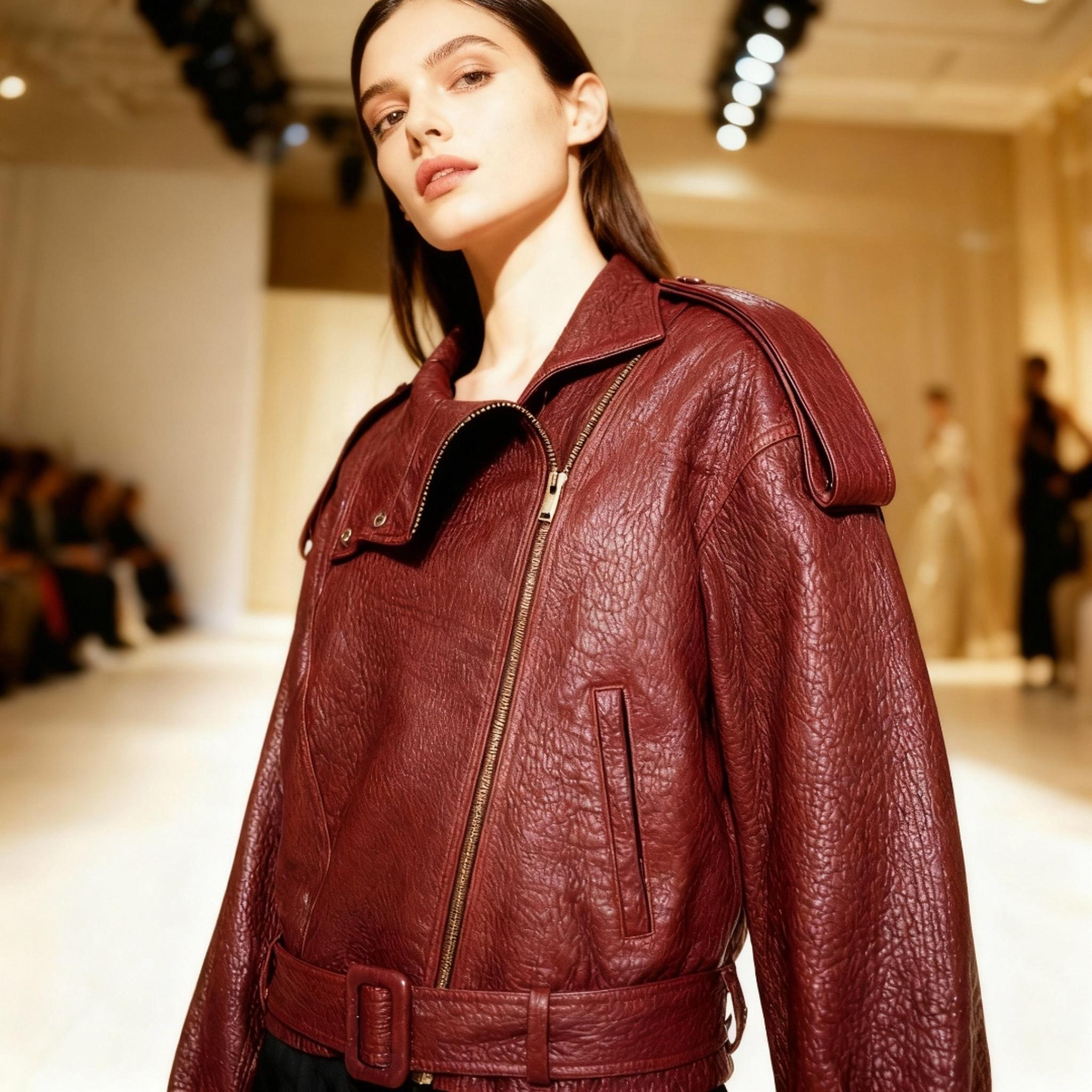 Burgundy Grain Jacket