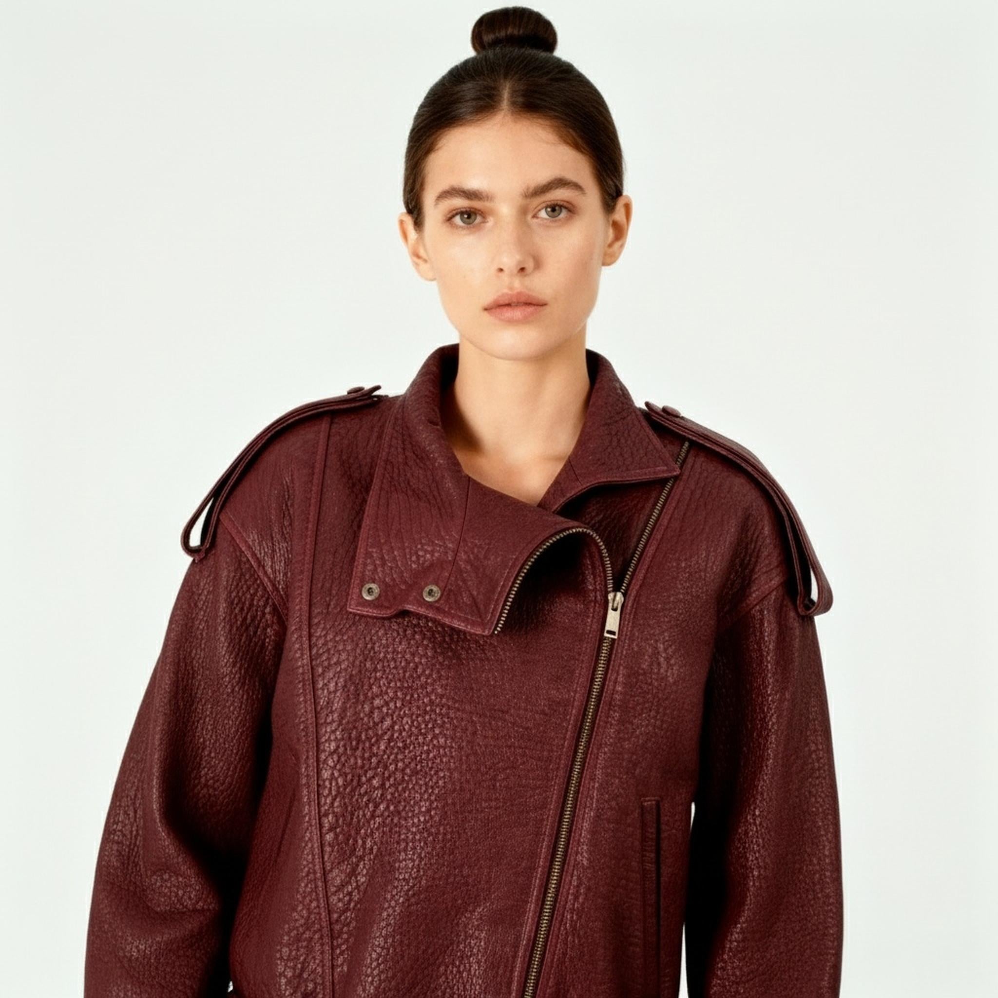 Burgundy Grain Jacket
