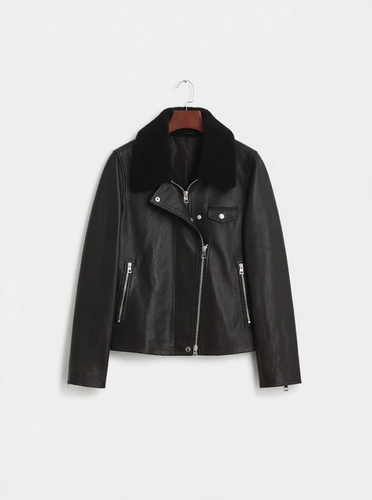 Shearling Collar- Classy Black