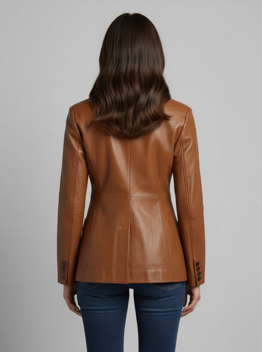 Women's Cognac Brown Blazer