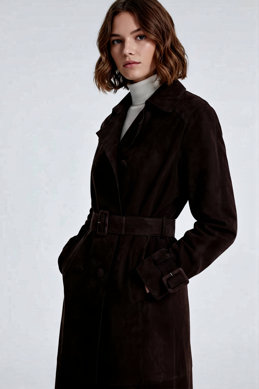 The Parisian Suede Trench Coat