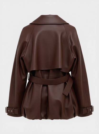 Brown Luxe Belted Trench