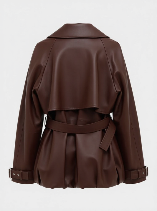 Brown Luxe Belted Trench