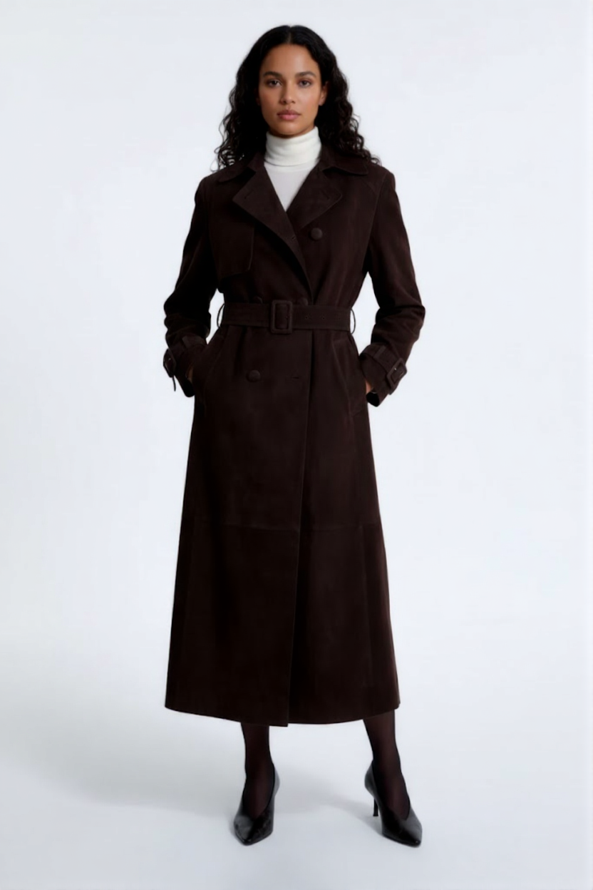 The Parisian Suede Trench Coat