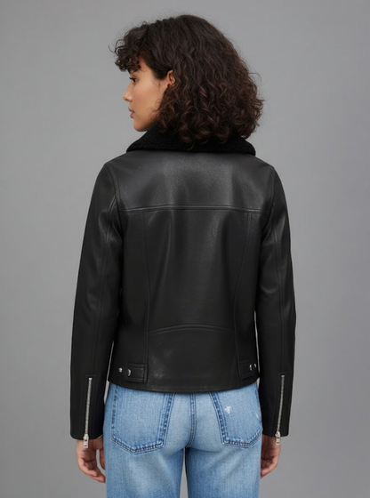 Shearling Collar- Classy Black