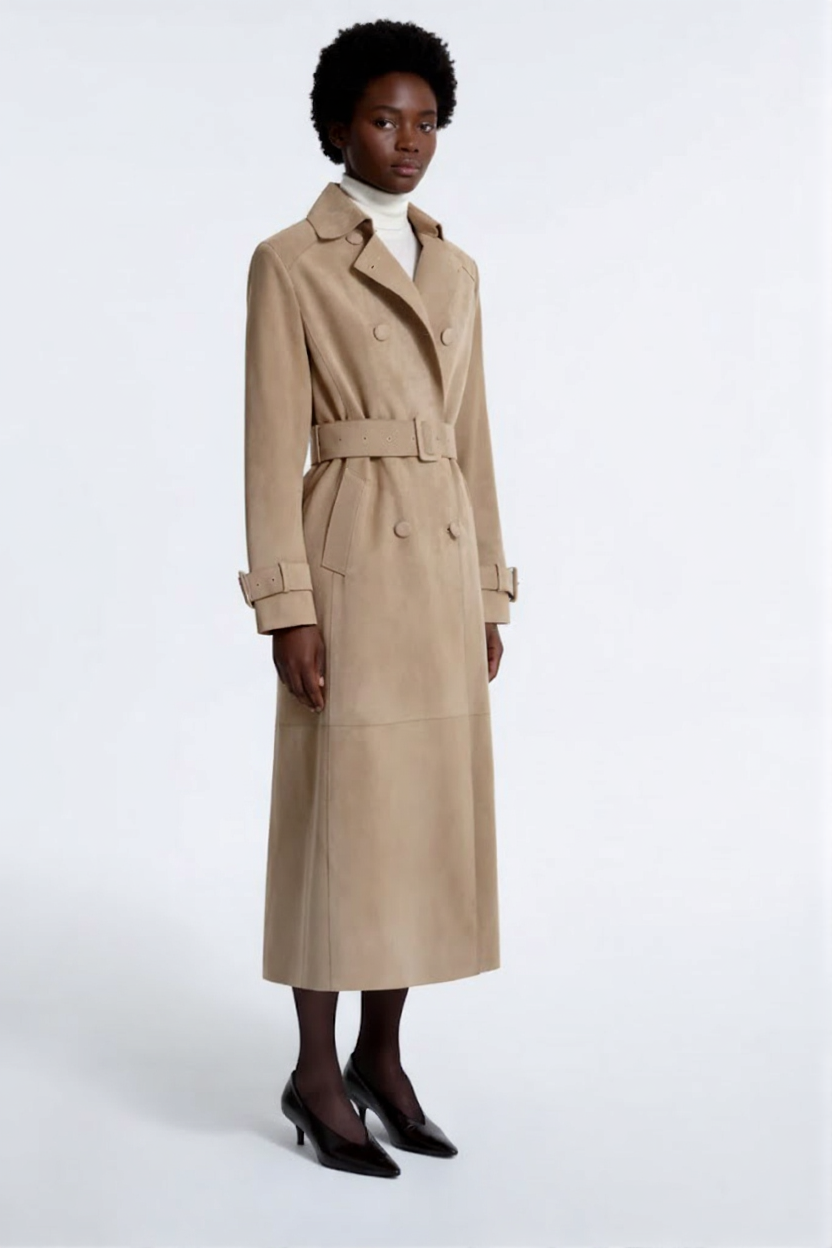 Luxury Longline Suede Trench
