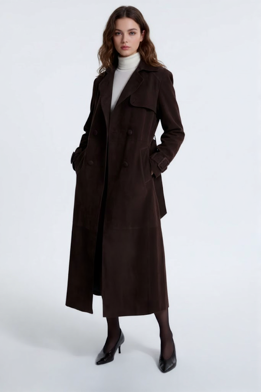 The Parisian Suede Trench Coat