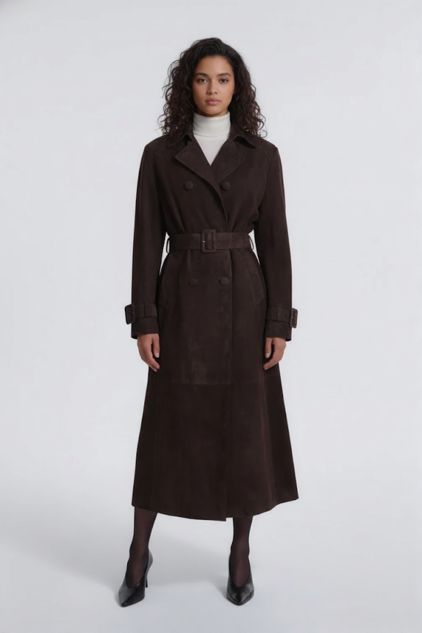 The Parisian Suede Trench Coat