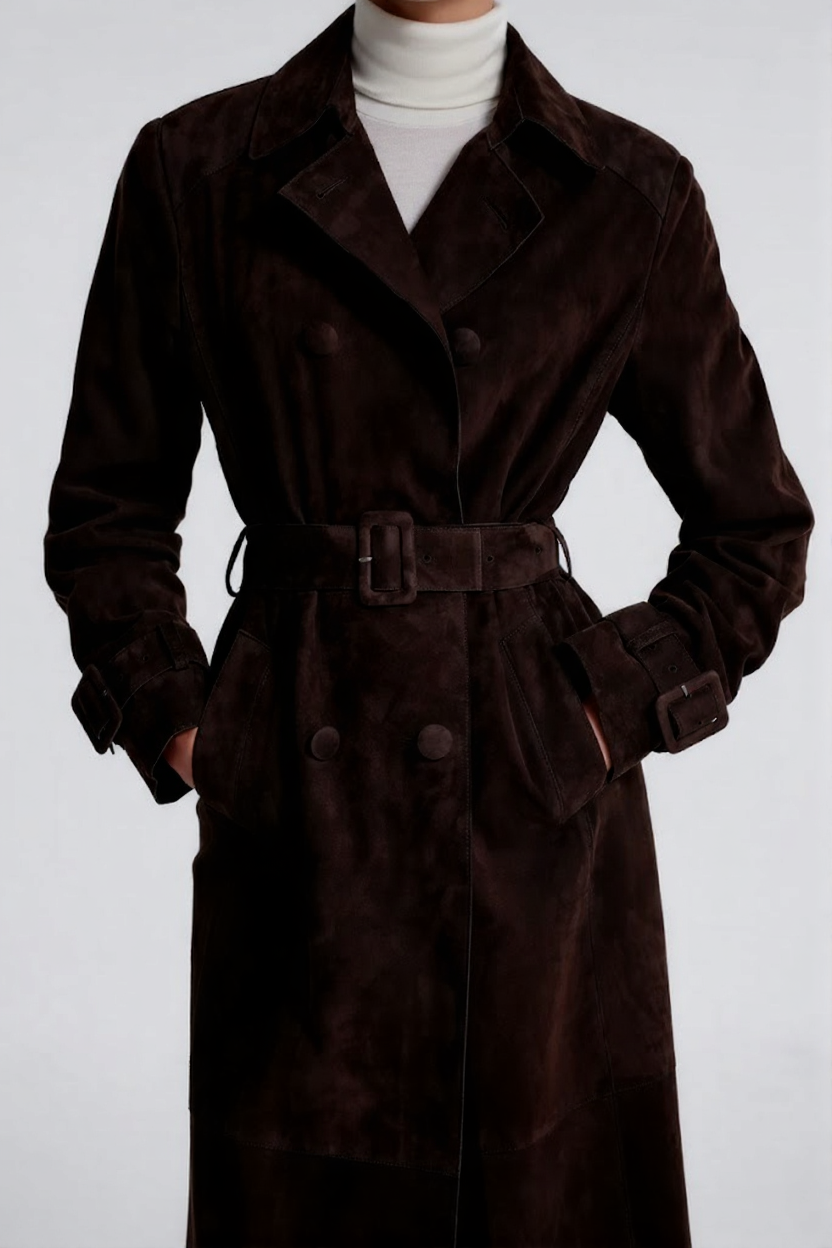 The Parisian Suede Trench Coat